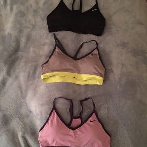 THREE Nike Racerback Sport Bras